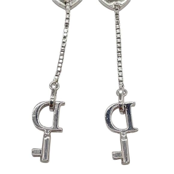 Christian Dior Lock & Key Silver Earrings with box - Picture 9 of 11